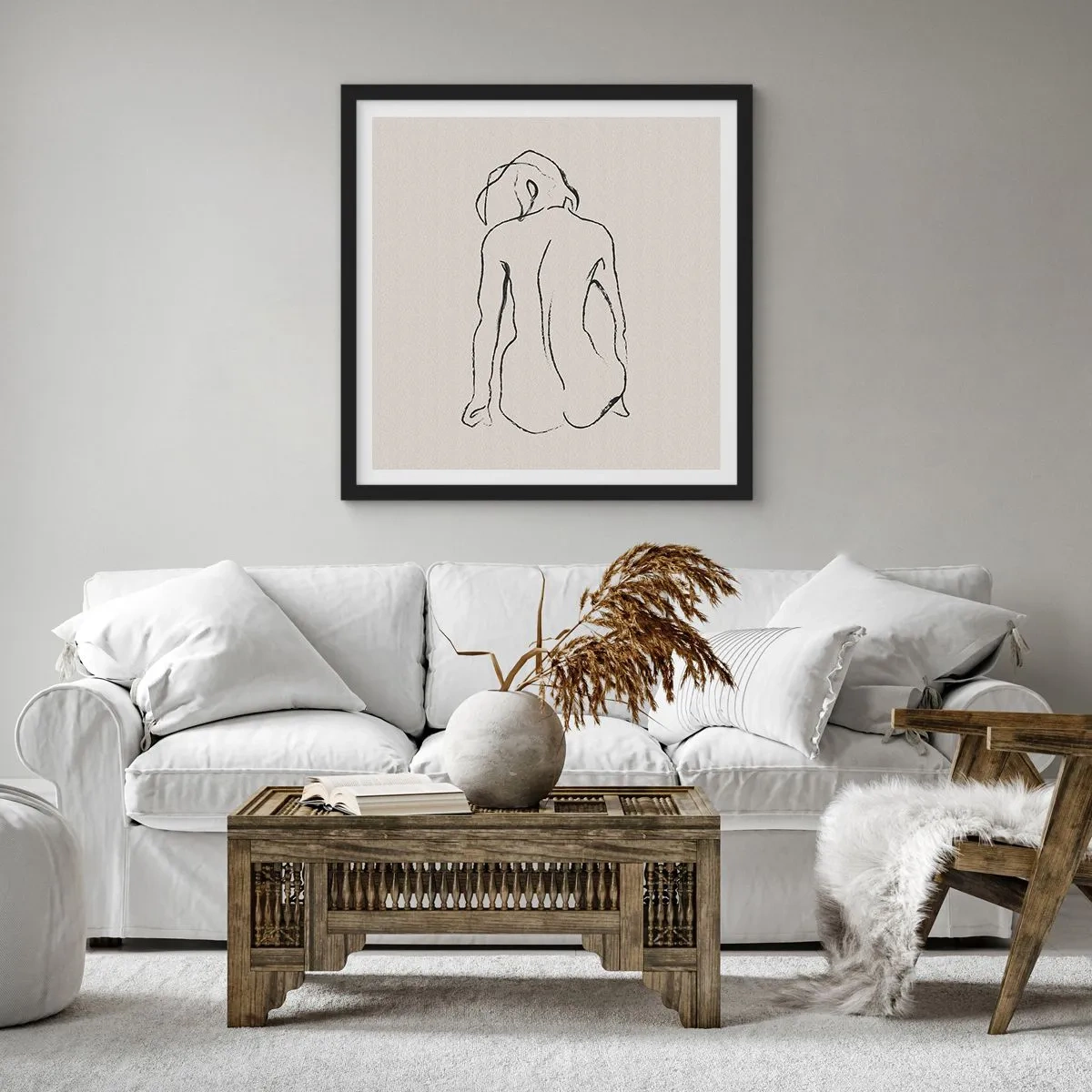 Poster in black frame - Woman Nude - 60x60 cm