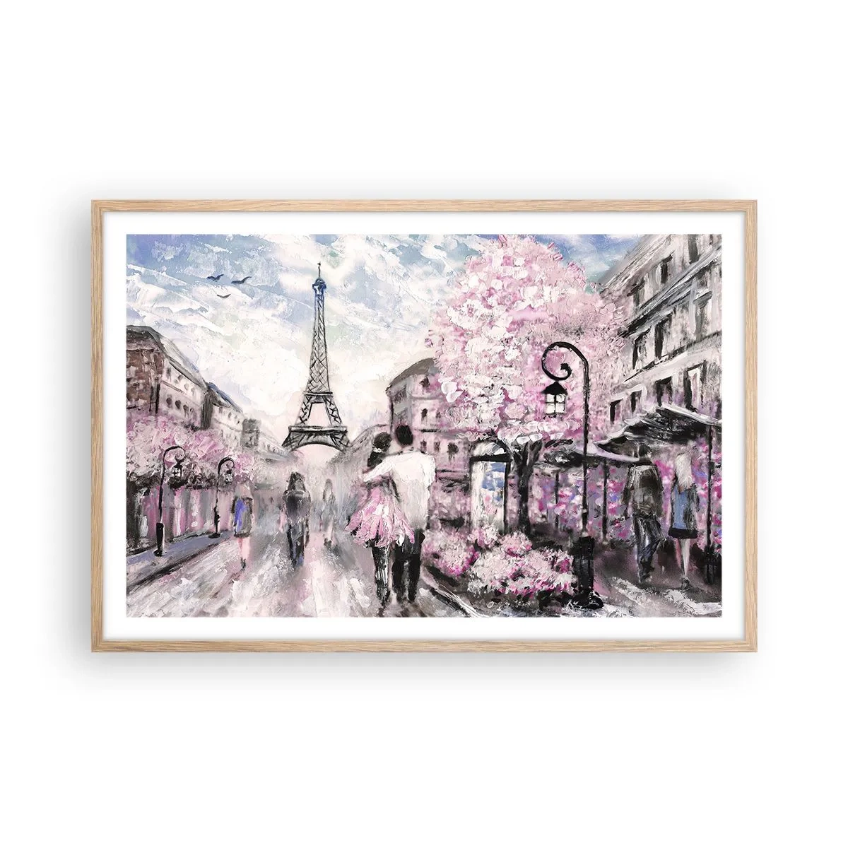 Poster in light oak frame - If You Were To Fall In Love - 91x61 cm