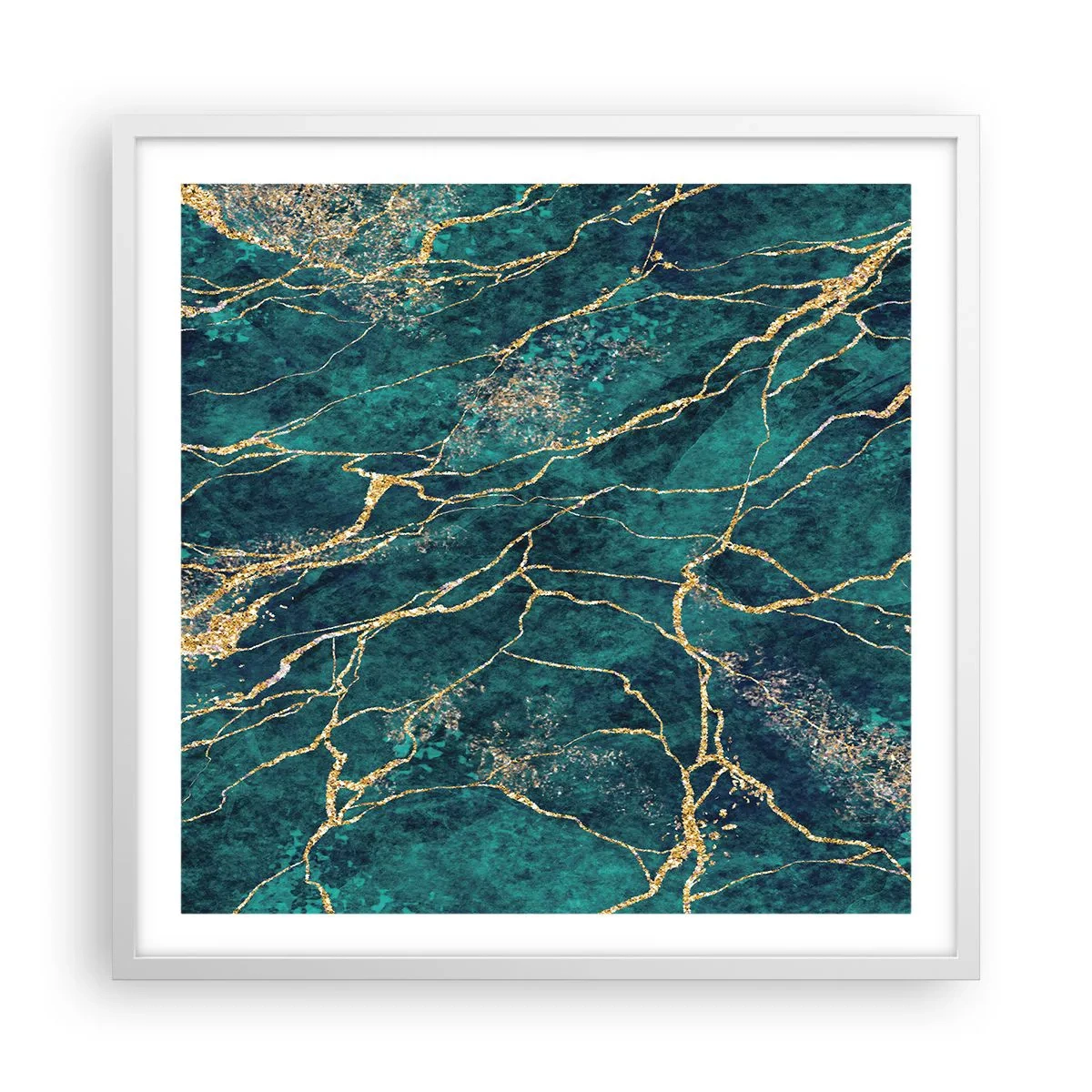 Poster in white frmae - Gold Vein - 60x60 cm