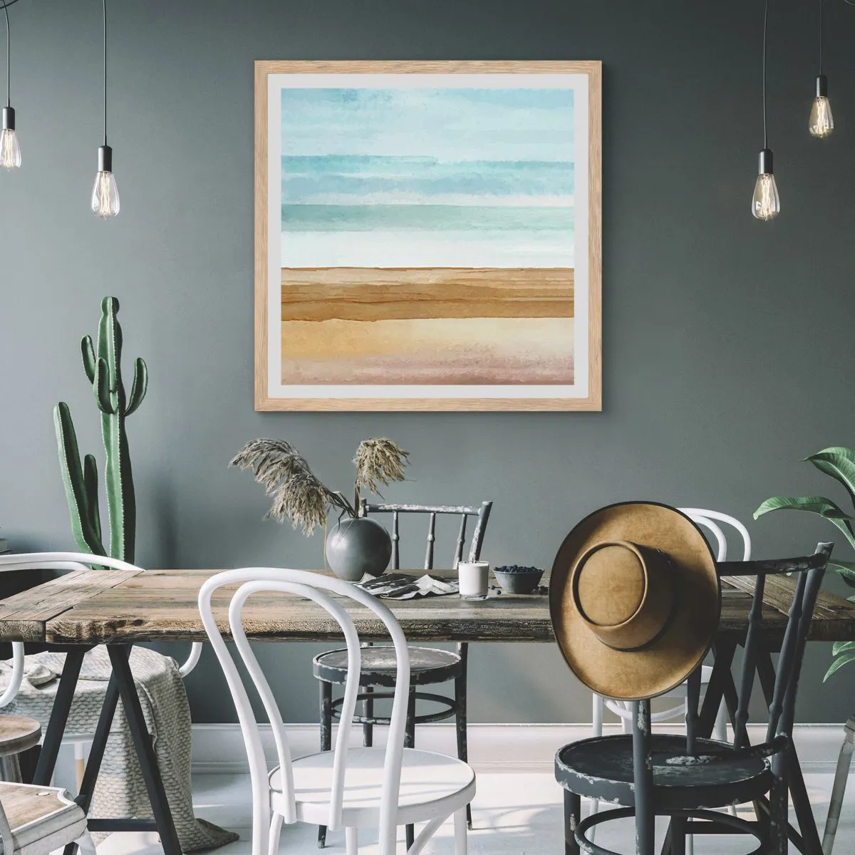 Poster in light oak frame - Calming - 30x30 cm