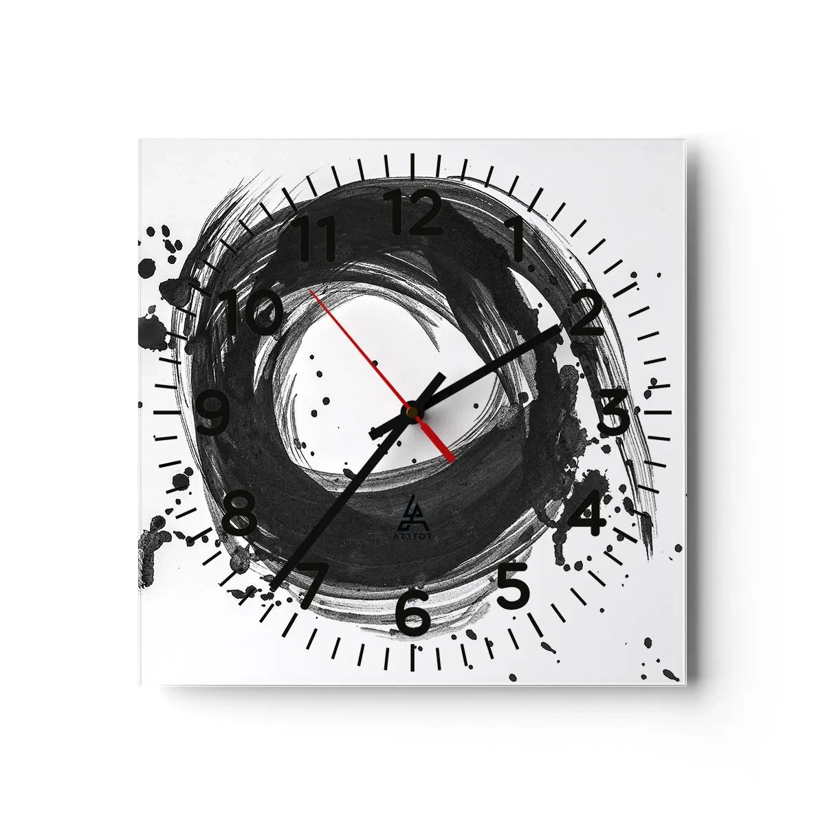 Wall clock - Clock on glass - Whirl of Creation - 40x40 cm