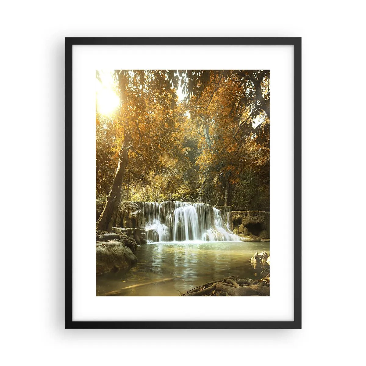 Poster in black frame - Park Cascade - 40x50 cm
