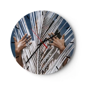 Wall clock - Clock on glass - Shaman's Girlfriend? - 40x40 cm