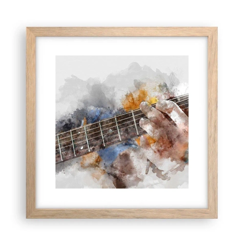 Poster in light oak frame - Poetry Between Strings - 30x30 cm