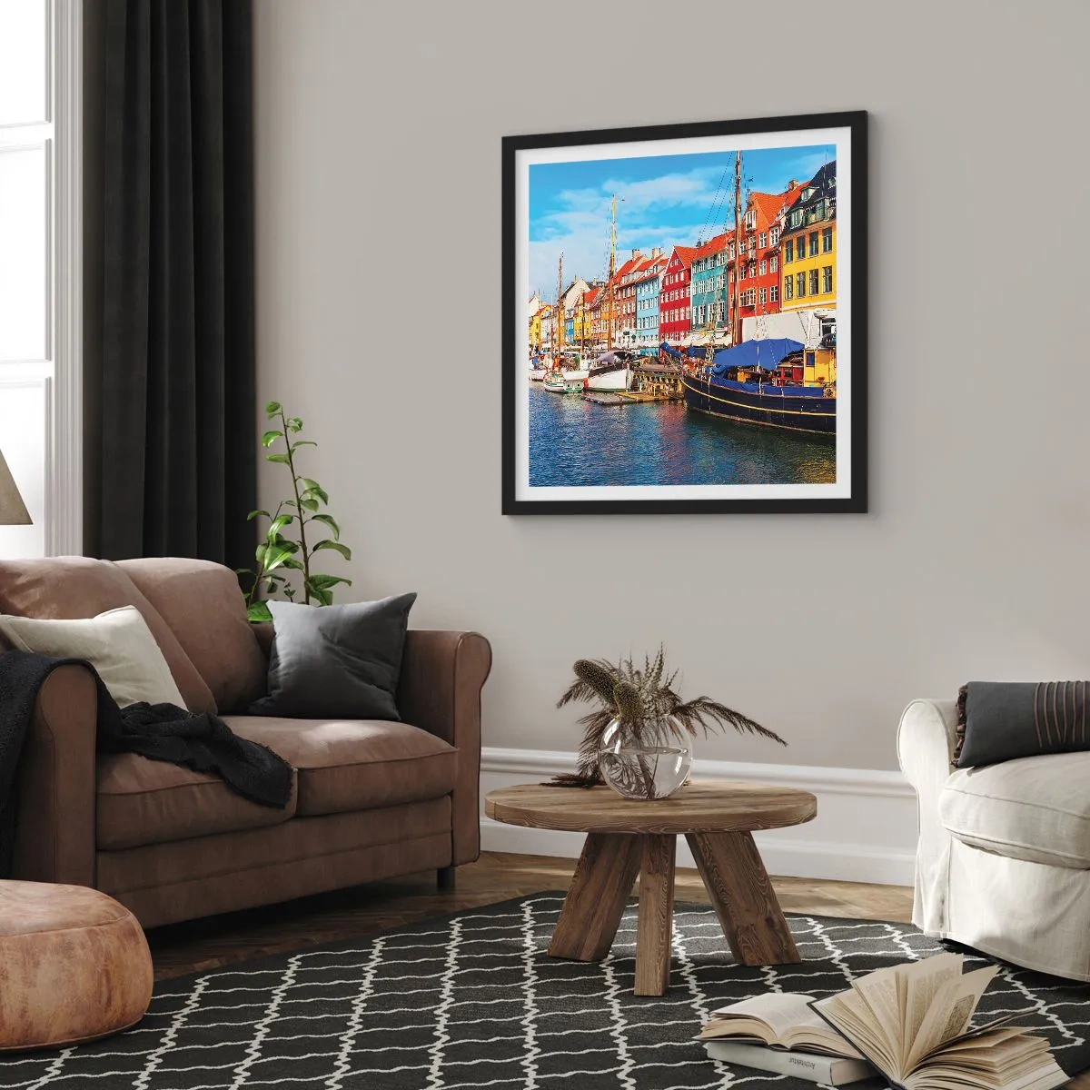 Poster in black frame - Joyful Coast - 50x50 cm