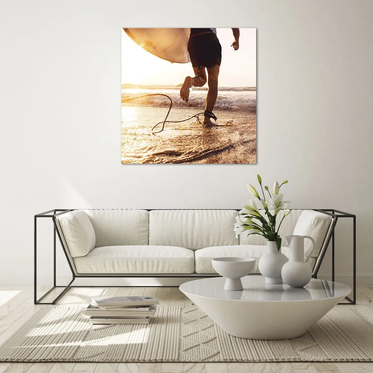 Glass picture - Encounter with a Wave - 60x60 cm