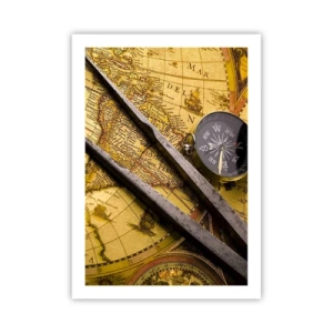 Poster - With a Compass through the Seas - 50x70 cm
