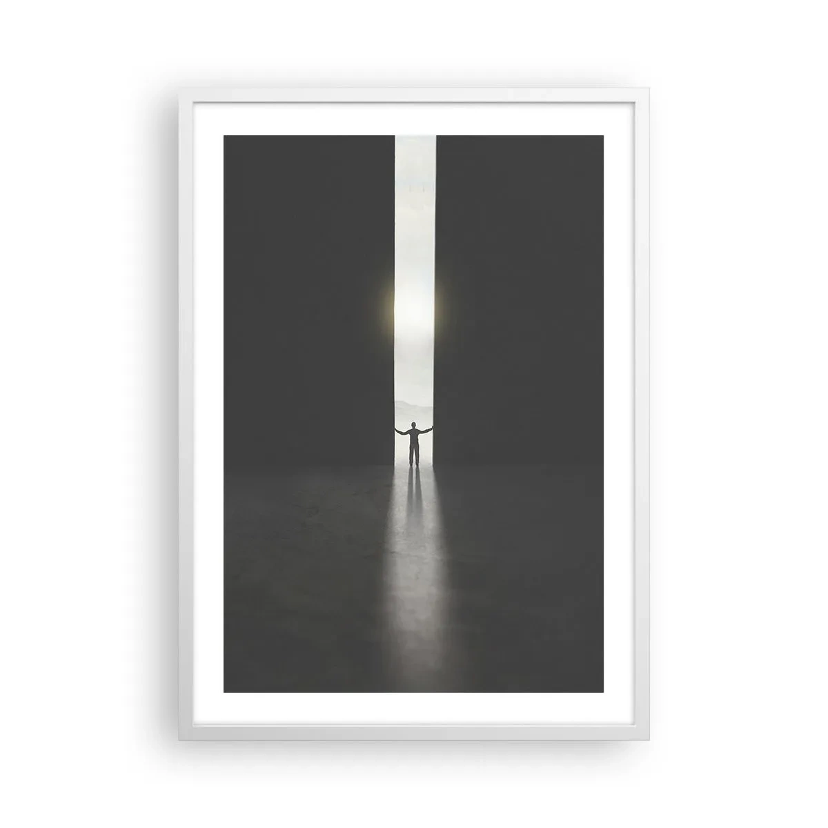 Poster in white frmae - Step to Bright Future - 50x70 cm