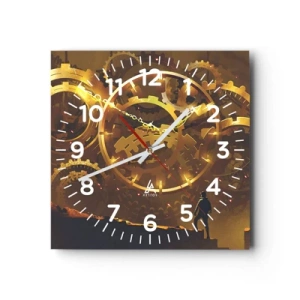 Wall clock - Clock on glass - At the Beginning of Time - 40x40 cm