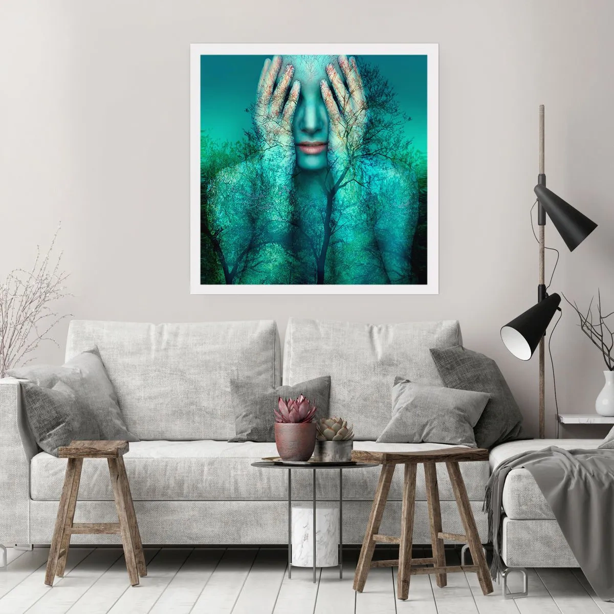 Poster - Submerged in Blue - 30x30 cm