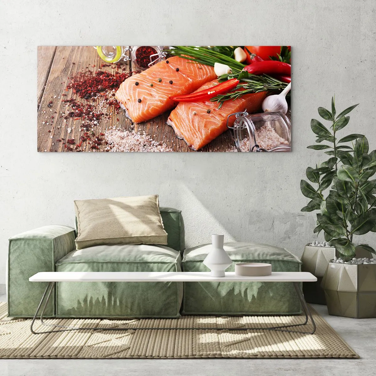 Glass picture - Norwegian Adventure in the Kitchen - 90x30 cm