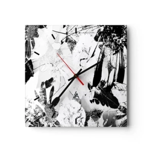 Wall clock - Clock on glass - Autumn in a Negative - 30x30 cm