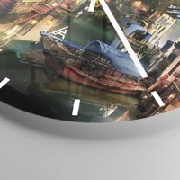 Clock face with lines