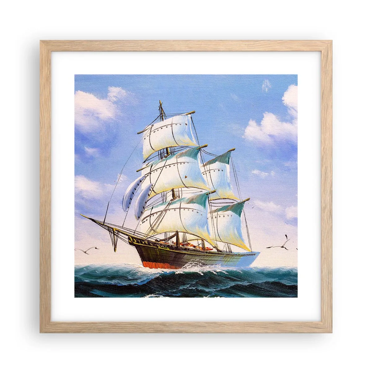 Poster in light oak frame - Proudly with Wind - 40x40 cm