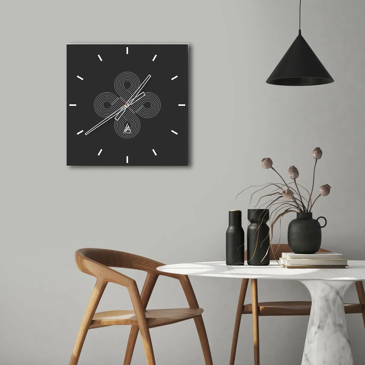 Wall clock - Clock on glass - In Celtic Spirit - 30x30 cm