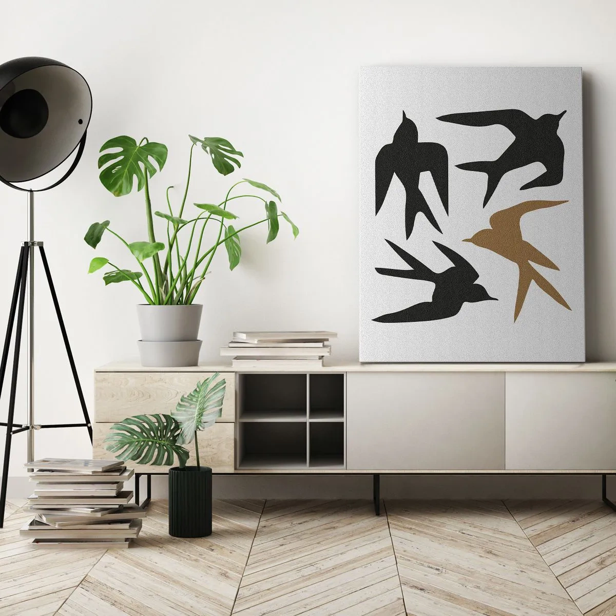 Canvas picture - Swallows at Play - 50x70 cm
