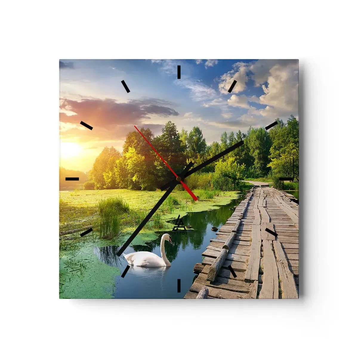 Wall clock - Clock on glass - Summer Everywhere - 40x40 cm