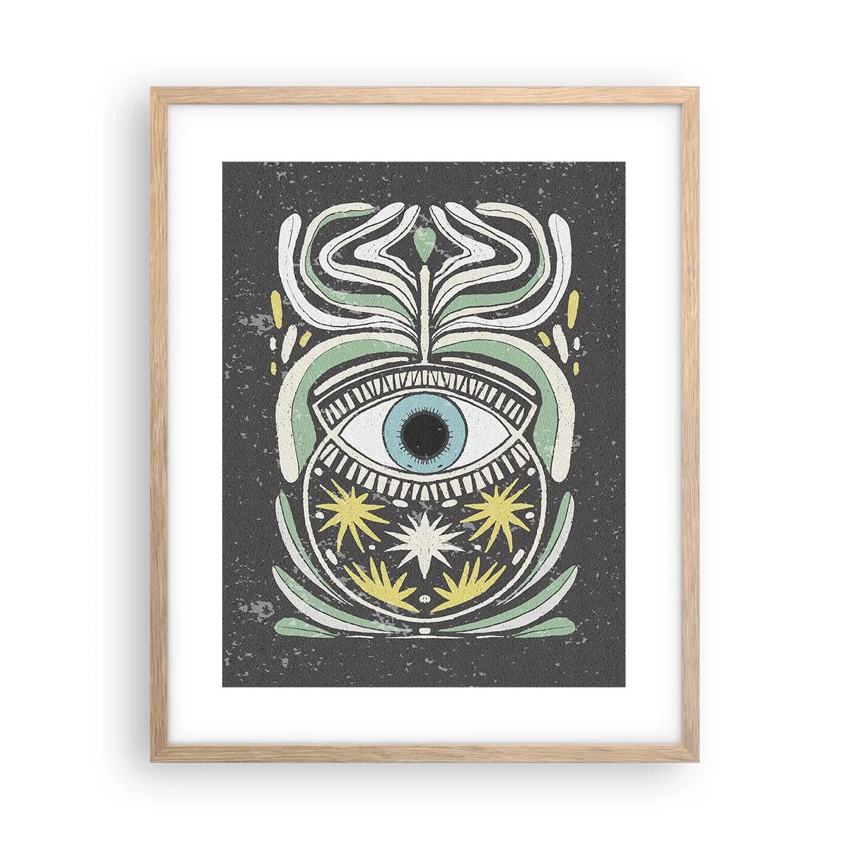 Poster in light oak frame - Tribal Rituals - 40x50 cm