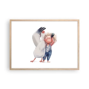 Poster in light oak frame - Plan of a Great Journey - 70x50 cm