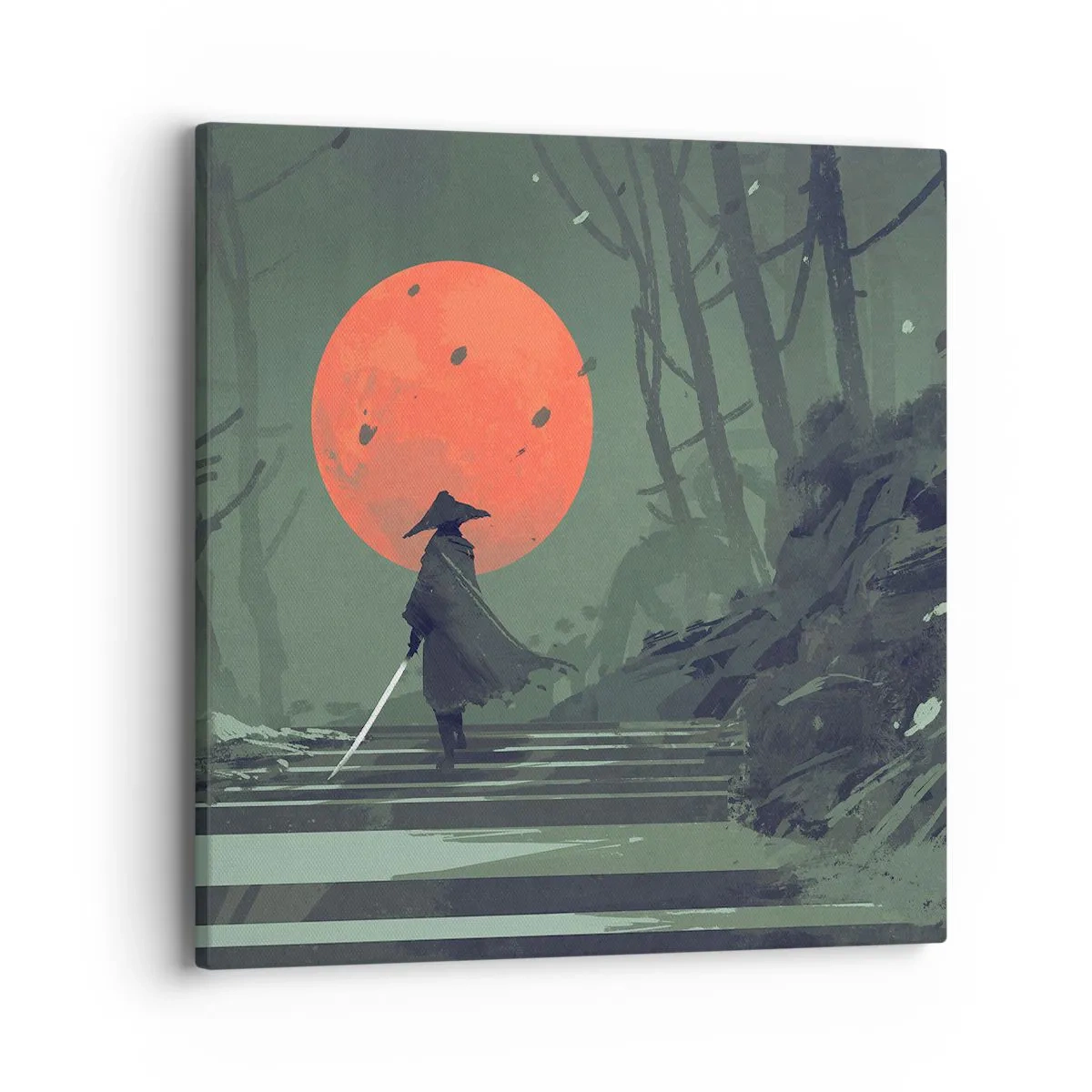 Canvas picture - Red Moon Warrior - 40x40 cm