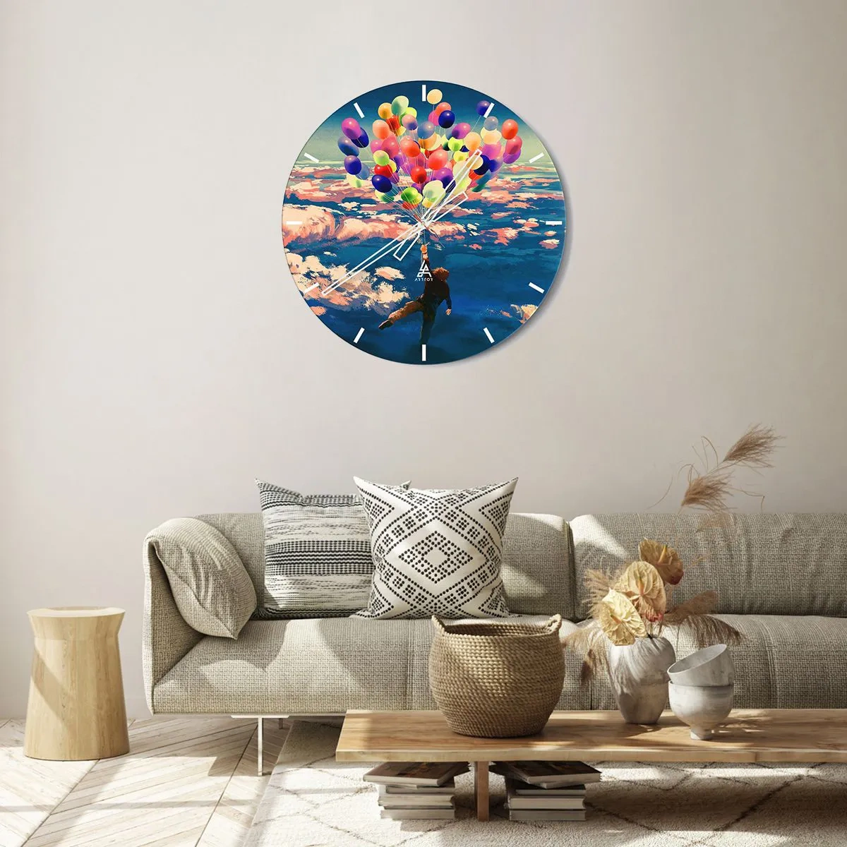 Wall clock - Clock on glass - Fulfilled Childhood Dream - 30x30 cm