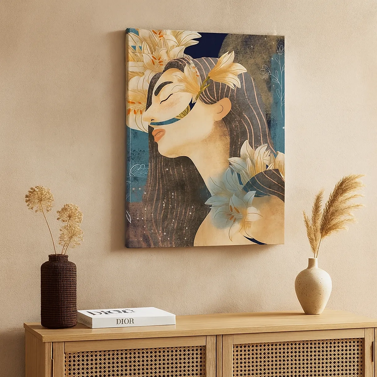Canvas picture - Tale of a Queen with Lillies - 50x70 cm