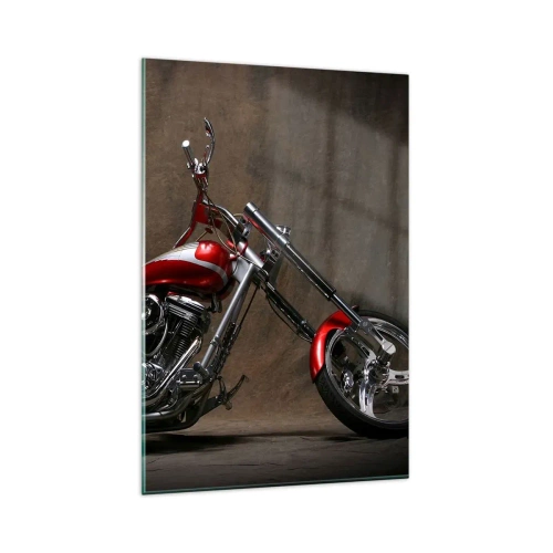 Glass picture - Red and Silver Beauty - 80x120 cm