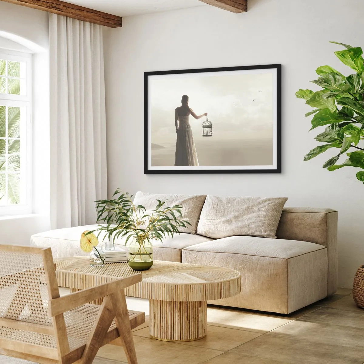 Poster in black frame - Be Free - 50x40 cm