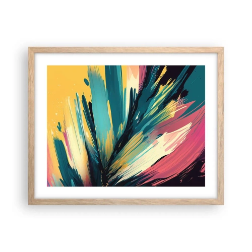 Poster in light oak frame - Composition -Explosion of Joy - 50x40 cm