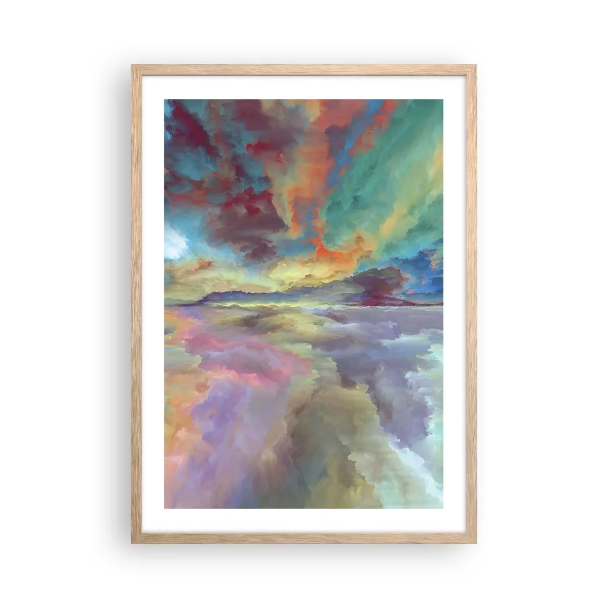 Poster in light oak frame - Two Skies - 50x70 cm