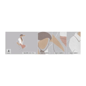 Photo Wallpaper Sample Premium Canvas - Outline of Charm - Woman, Graphics, Model - 100x30 cm