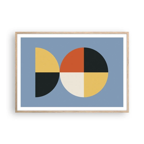 Poster in light oak frame - Look and Count - 100x70 cm