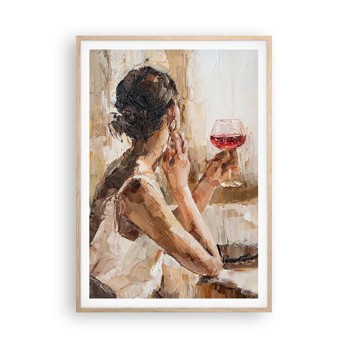 Poster in light oak frame - Taste of a Good Moment - 70x100 cm