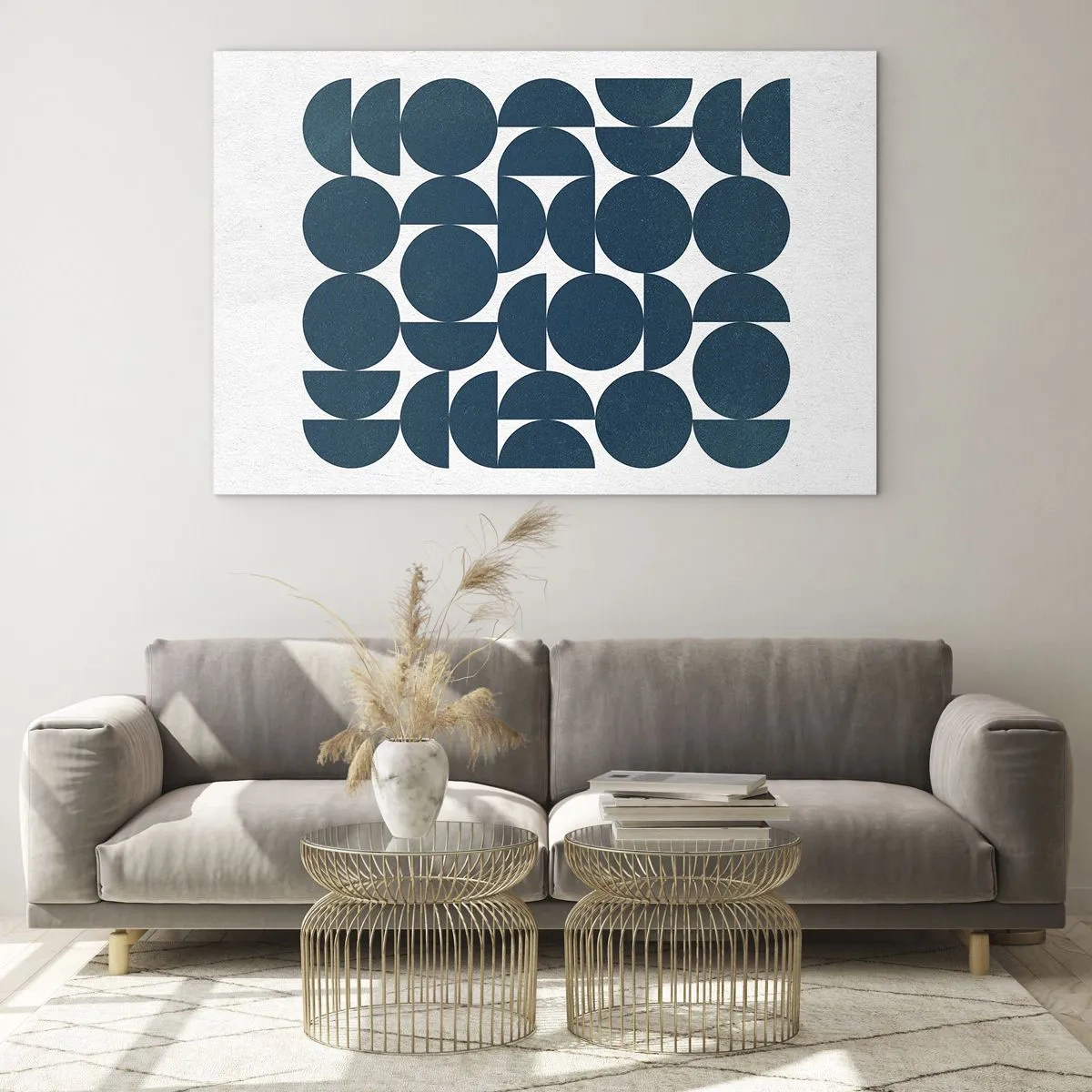 Glass picture - Circles and Semicircles - 100x70 cm