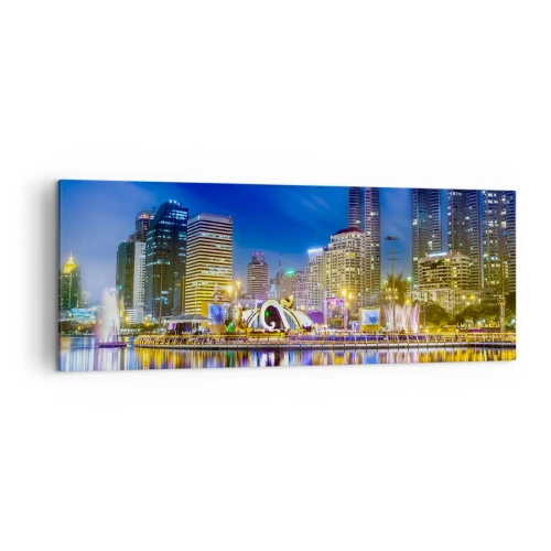 Canvas picture - Rainbow Night of a Metropolis - 140x50 cm