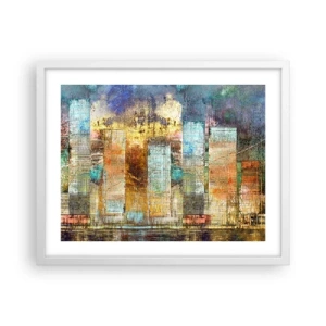 Poster in white frmae - Sunny Metropolis - 50x40 cm
