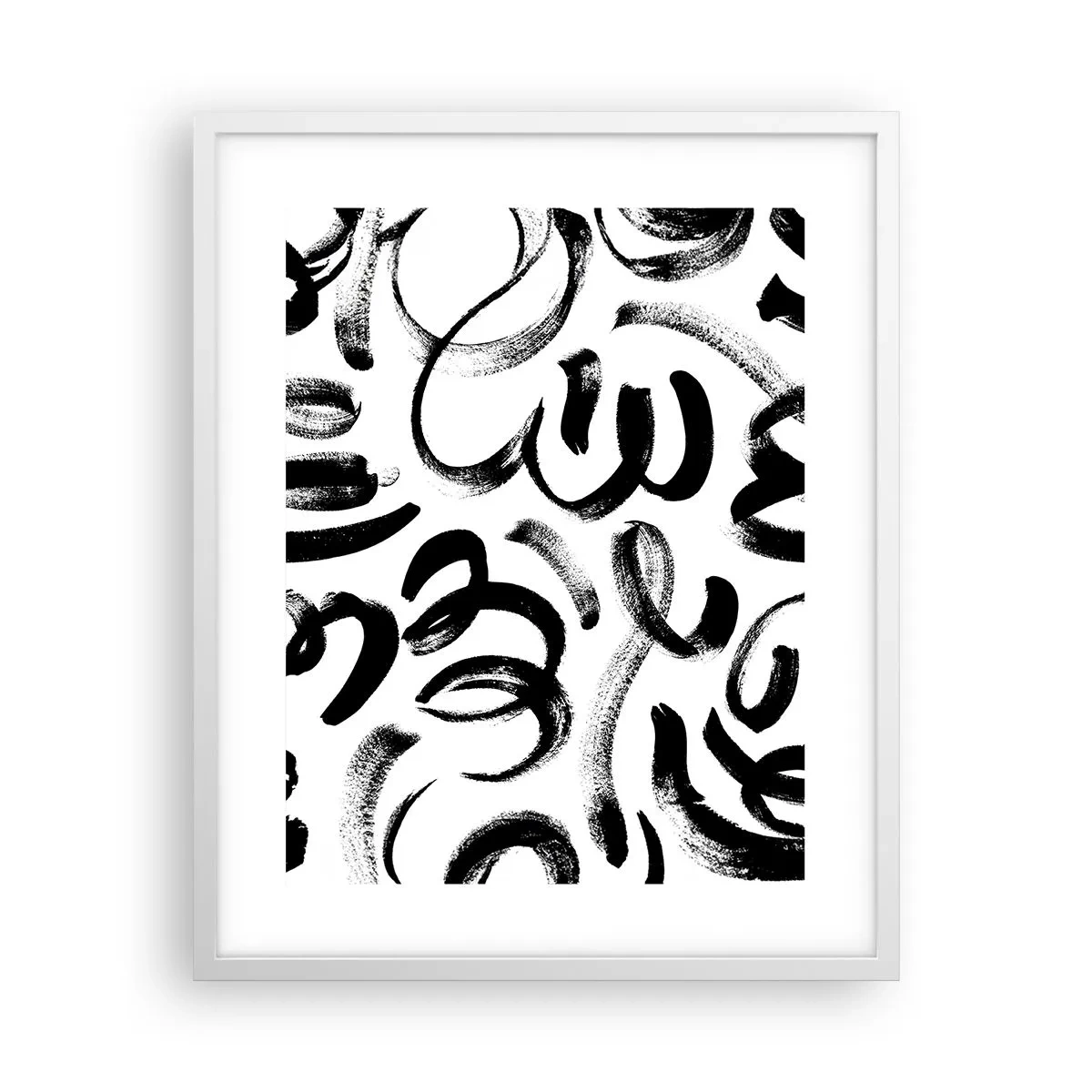 Poster in white frmae - Black on White - 40x50 cm