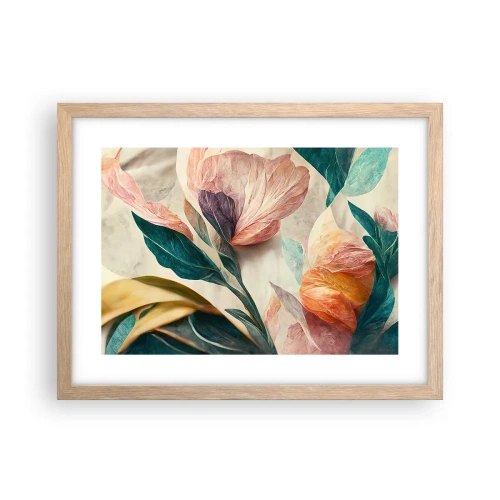 Poster in light oak frame - Flowers of Southern Islands - 40x30 cm