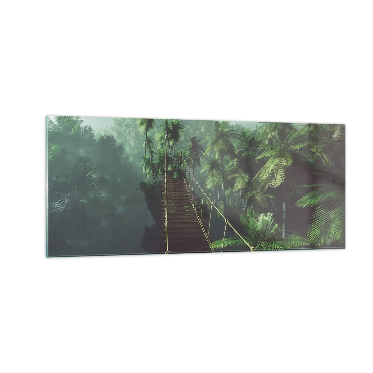 Glass picture - Hanging Bridge in the Green - 100x40 cm