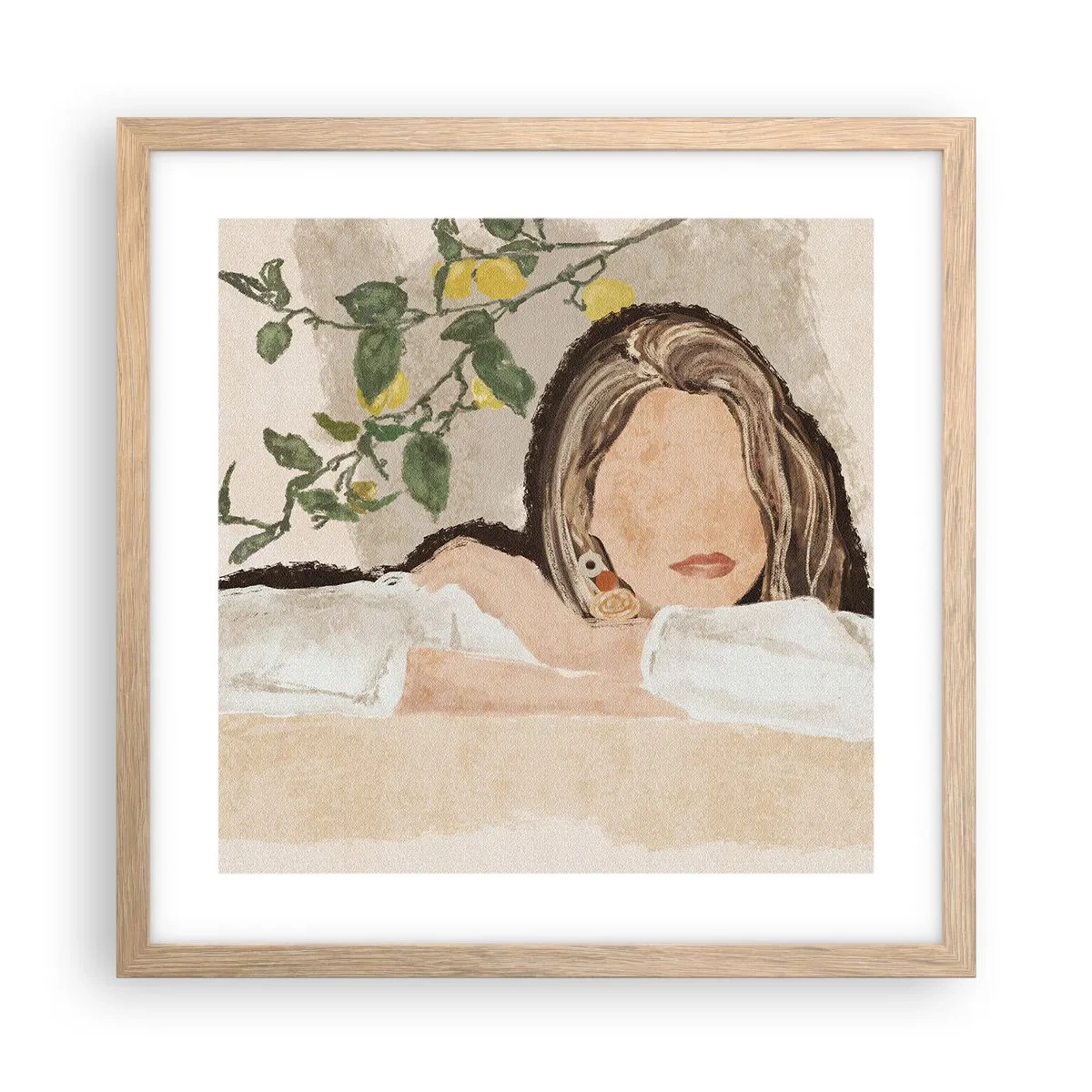 Poster in light oak frame - Beauty of the South - 40x40 cm