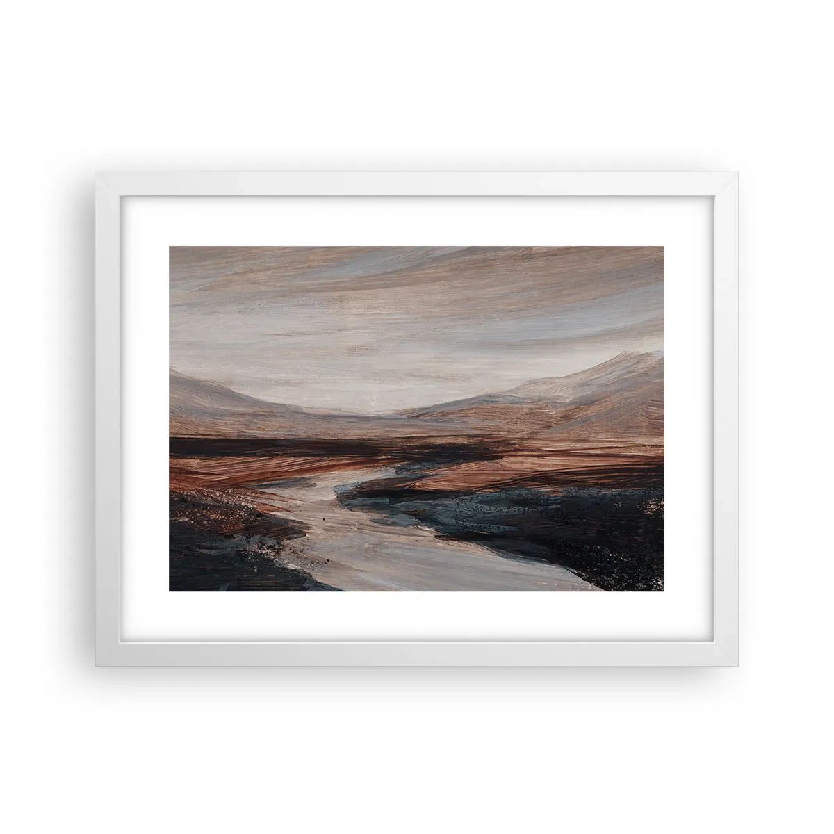 Poster in white frmae - Quiet Valley - 40x30 cm