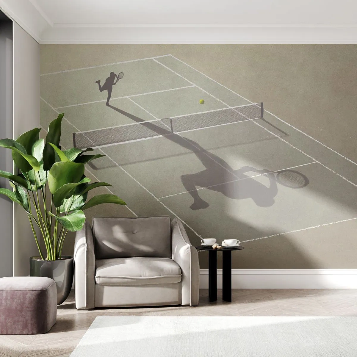 Photo Wallpaper Premium Canvas - Overcoming Yourself - Tennis, Courts, Sport - 500x350 cm