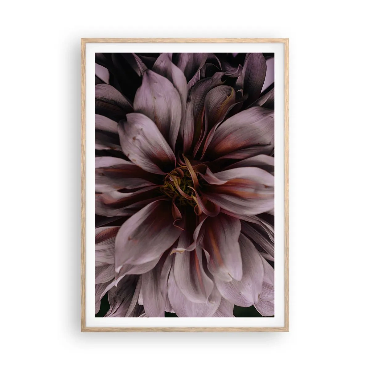 Poster in light oak frame - Flowery Heart - 70x100 cm