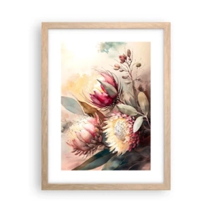 Poster in light oak frame - Profile and En Face - 30x40 cm