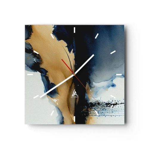 Wall clock - Clock on glass - Behind the Curtain - 30x30 cm
