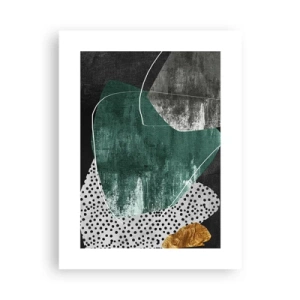 Poster - Colourful Abstract with a Golden Petal - 30x40 cm