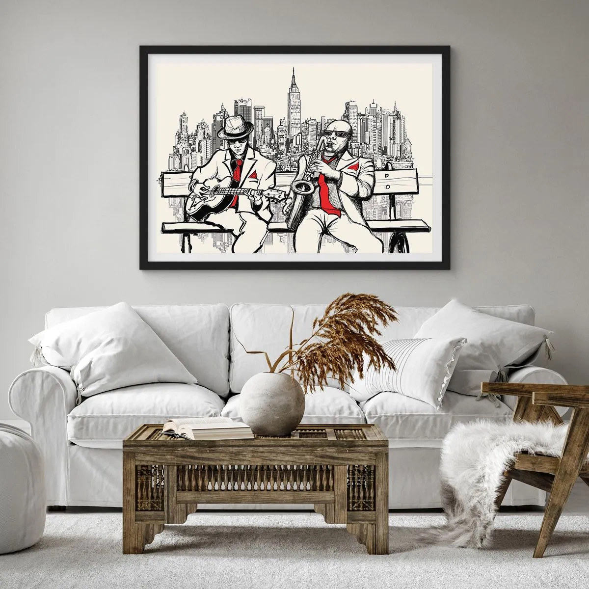 Poster in black frame - New York Improvisation - 91x61 cm
