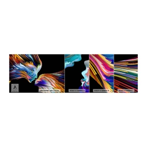 Photo Wallpaper Sample Self-Adhesive Deluxe Sticker - Fusion of Energy and Light - Abstraction, Woman's Face, Piece - 100x30 cm