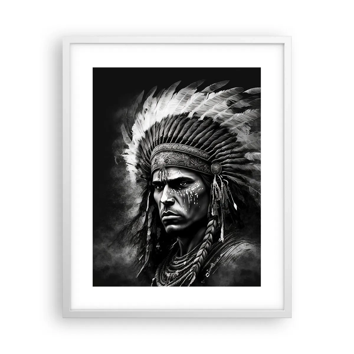 Poster in white frmae - Chief and Warrior - 40x50 cm