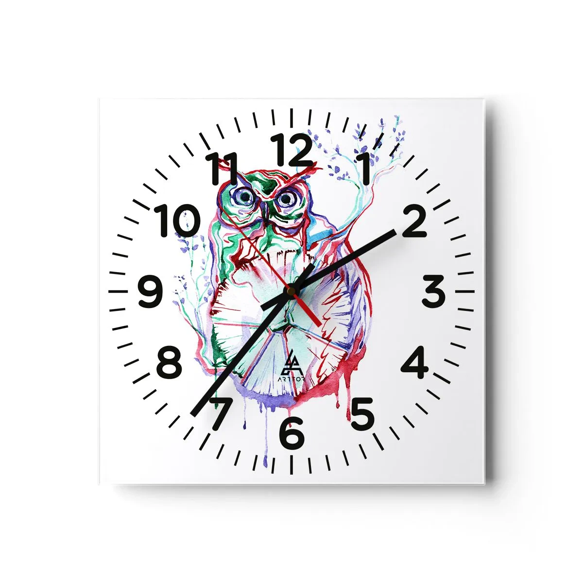 Wall clock - Clock on glass - Wise by Nature - 40x40 cm